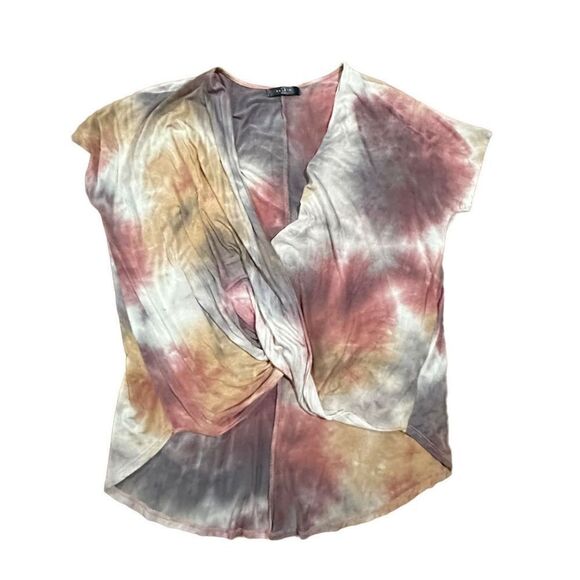 21 Saints Tops - 21 Saints Multicolor Tie Dye Plunge Neck T-Shirt size L